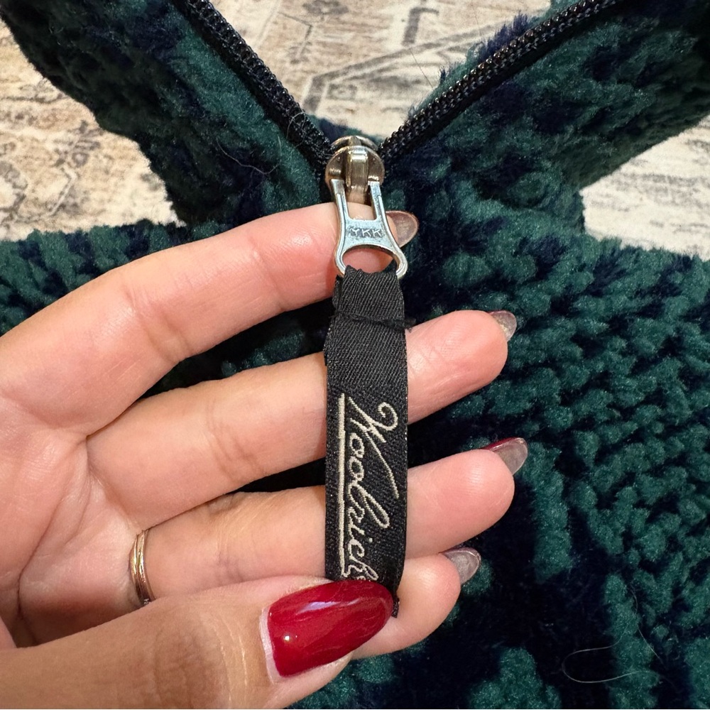 VTG Vintage woolrich green fleece teddy sweater size M snowflake - Picture 4 of 14